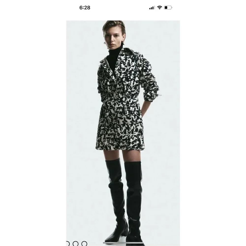 hm printed cotton dress H&M Flared-Hem Cotton Dress